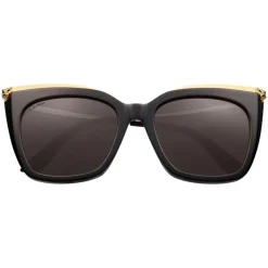 Cartier - Square - Combined Black Shiny Gold - Large - Panthère de Cartier - Sunglasses - Cartier Eyewear - Avvenice
