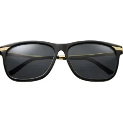 Cartier - Square - Golden-Finish Platinum-Finish Metal Graduated Grey Lenses - Trinity Collection - Sunglasses - Cartier Eyewear - Avvenice