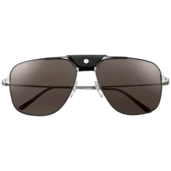 Cartier - Square - Metal Dark Ruthenium Gray - Santos de Cartier - Sunglasses - Cartier Eyewear - Avvenice