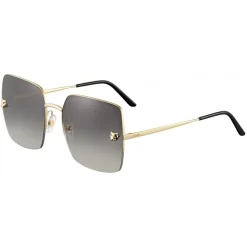 Cartier - Square - Metal Gold Finish Champagne, Gray Lenses - Panthère de Cartier - Sunglasses - Cartier Eyewear - Avvenice