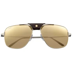 Cartier - Square - Metal Ruthenium White Gold - Santos de Cartier - Sunglasses - Cartier Eyewear - Avvenice