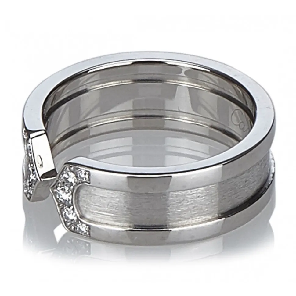 Cartier Vintage - C De Cartier Diamond Ring - Cartier Ring in White Gold with Diamonds - Luxury High Quality - Avvenice