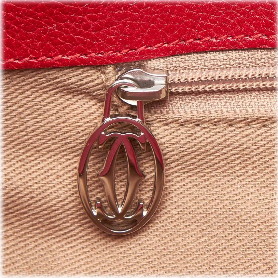 Cartier Vintage - Canvas Marcello De Cartier Tote Bag - Ivory Red - Fabric, Leather and Python Leather Bag - Luxury High Quality - Avvenice