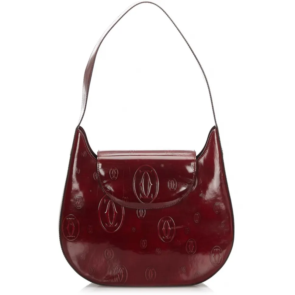 Cartier Vintage - Happy Birthday Shoulder Bag - Red Burgundy - Cartier Handbag in Leather - Luxury High Quality - Avvenice