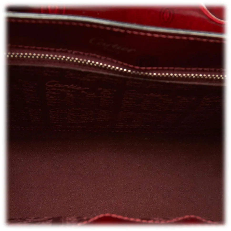 Cartier Vintage - Happy Birthday Shoulder Bag - Red Burgundy - Cartier Handbag in Leather - Luxury High Quality - Avvenice
