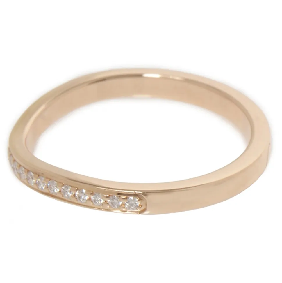 Cartier Vintage - 18K Half Diamond Ballerina Curve Ring - Cartier Ring in Gold - Luxury High Quality - Avvenice