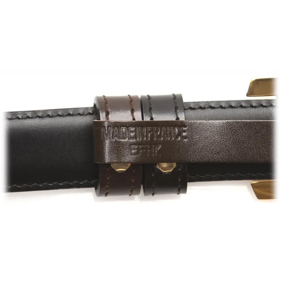 Cartier Vintage - Leather Buckle Belt - Black - Cartier Belt in Leather - Luxury High Quality - Avvenice