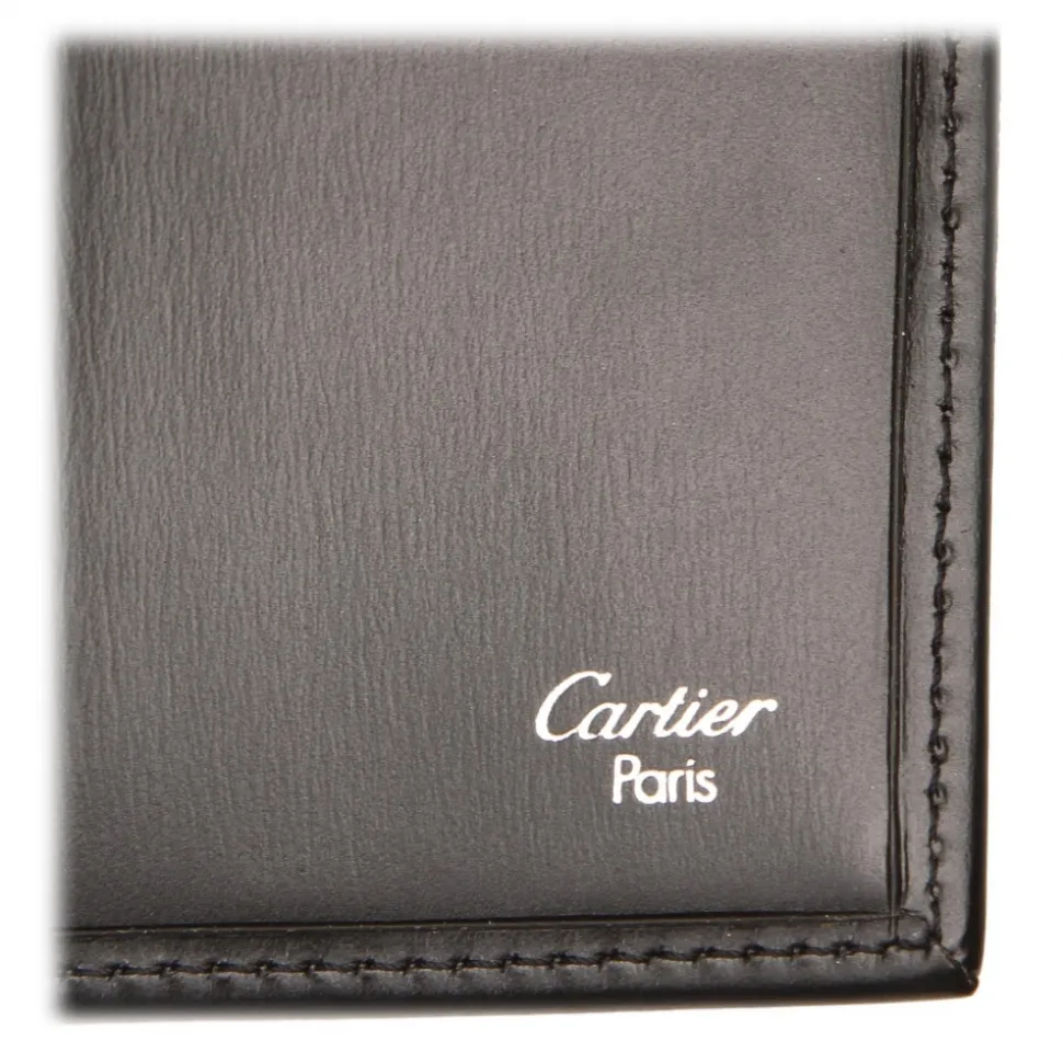 Cartier Vintage - Leather Panthere Wallet - Black - Patent Leather Wallet - Luxury High Quality - Avvenice