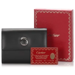 Cartier Vintage - Leather Panthere Wallet - Black - Patent Leather Wallet - Luxury High Quality - Avvenice