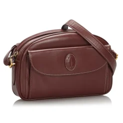 Cartier Vintage - Leather Must De Cartier Crossbody Bag - Bordeau - Leather Handbag - Luxury High Quality - Avvenice