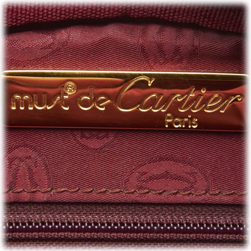 Cartier Vintage - Leather Must De Cartier Crossbody Bag - Bordeau - Leather Handbag - Luxury High Quality - Avvenice