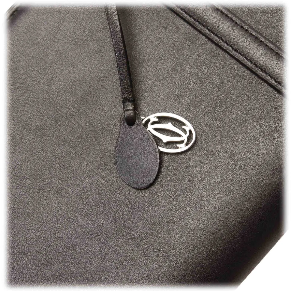 Cartier Vintage - Leather Shoulder Bag - Black - Cartier Handbag in Leather - Luxury High Quality - Avvenice