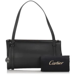 Cartier Vintage - Leather Shoulder Bag - Black - Cartier Handbag in Leather - Luxury High Quality - Avvenice