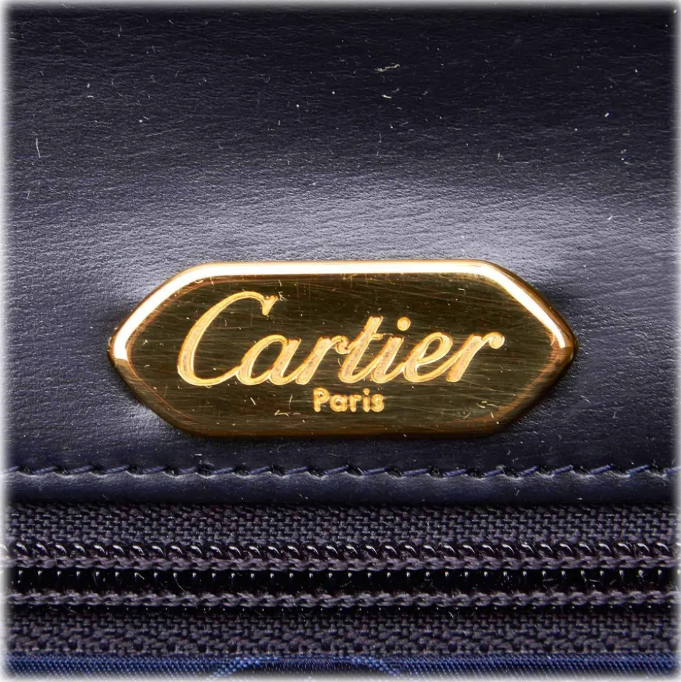 Cartier Vintage - Leather S De Cartier Sapphire - Black - Leather Shoulder Bag - Luxury High Quality - Avvenice