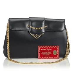 Cartier Vintage - Leather S De Cartier Sapphire - Black - Leather Shoulder Bag - Luxury High Quality - Avvenice