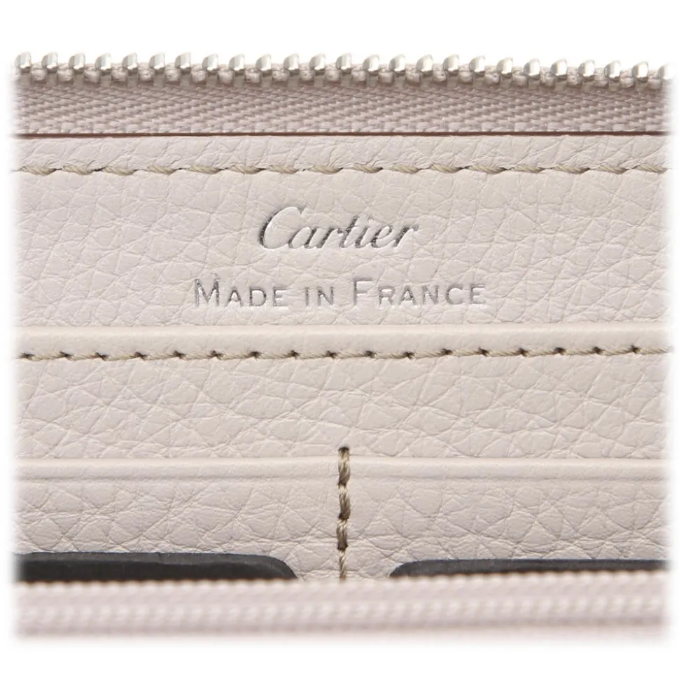 Cartier Vintage - Leather C de Cartier International Wallet - Beige - Patent Leather Wallet - Luxury High Quality - Avvenice