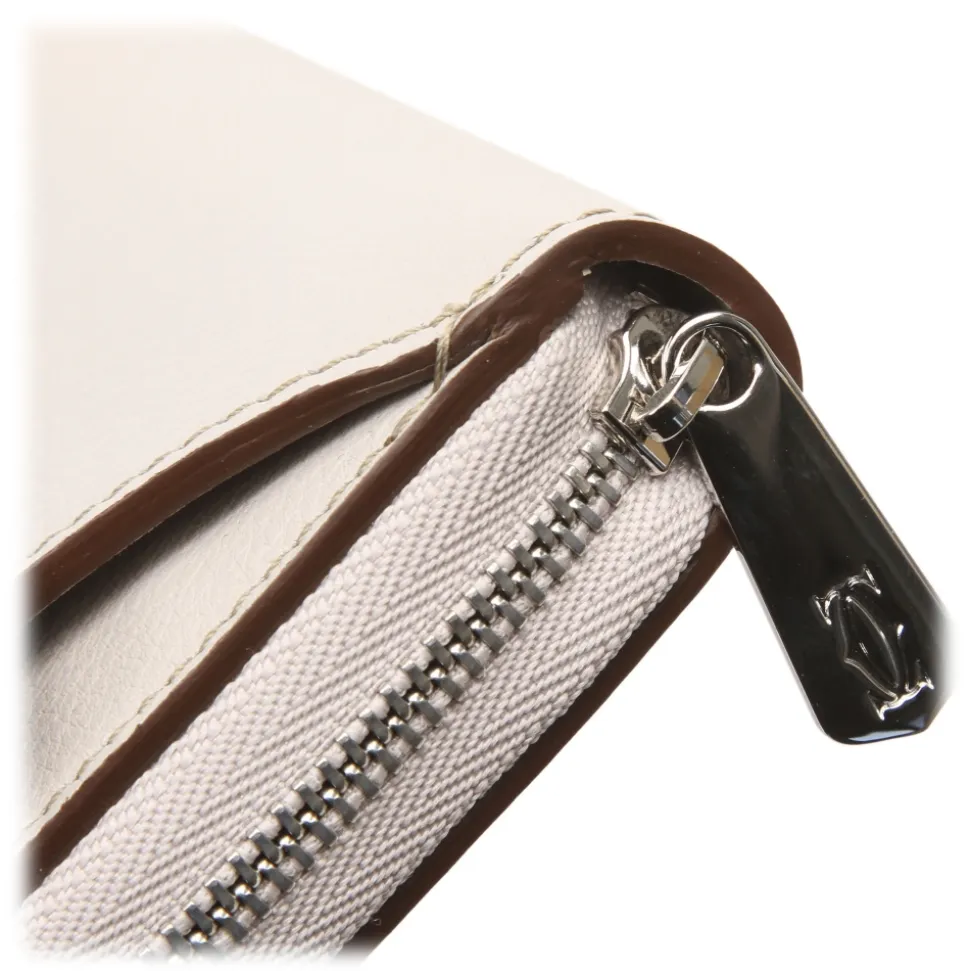 Cartier Vintage - Leather C de Cartier International Wallet - Beige - Patent Leather Wallet - Luxury High Quality - Avvenice