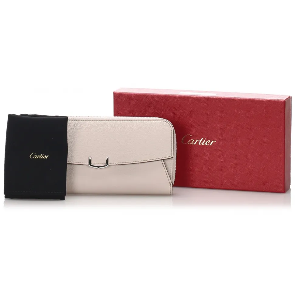 Cartier Vintage - Leather C de Cartier International Wallet - Beige - Patent Leather Wallet - Luxury High Quality - Avvenice