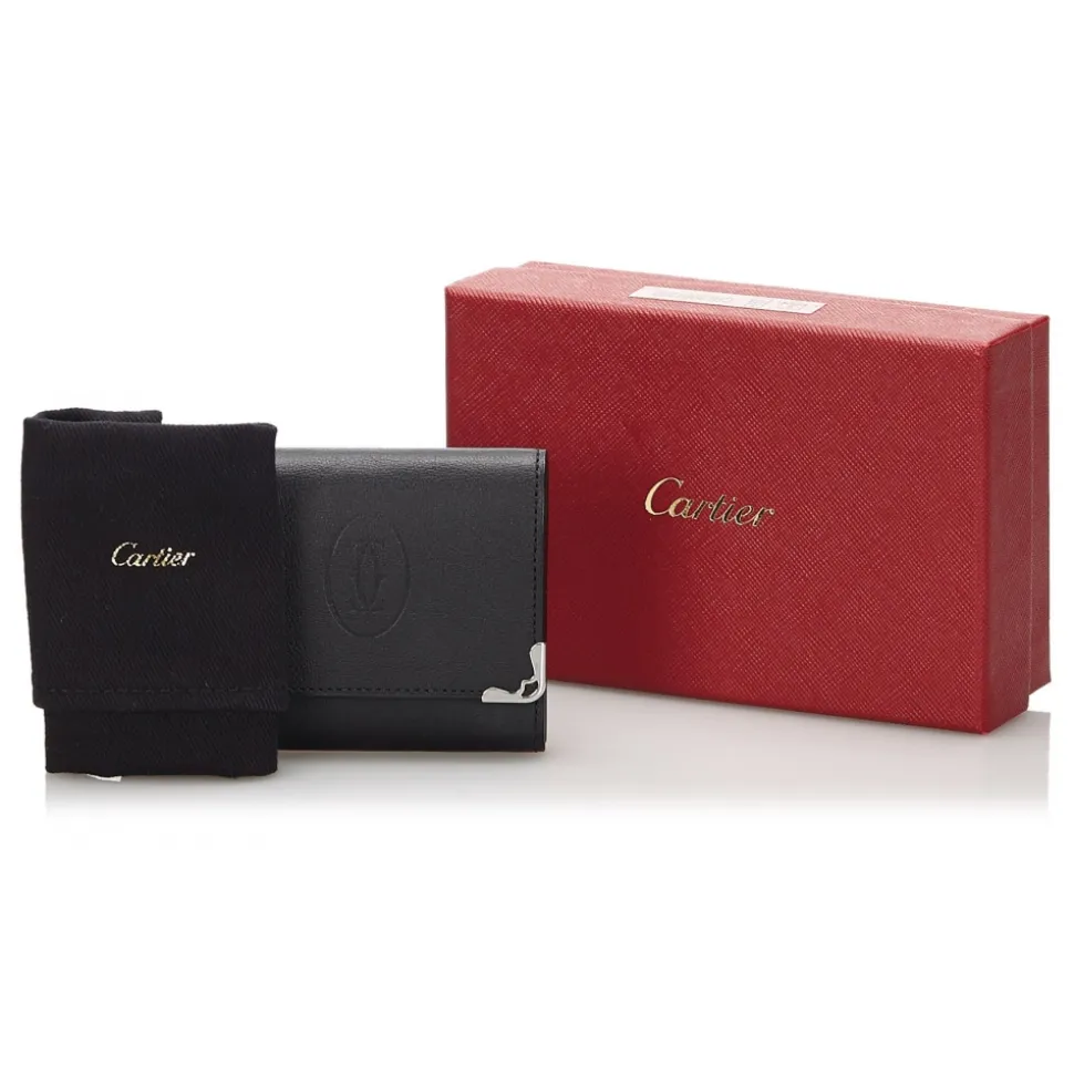 Cartier Vintage - Leather Must de Cartier Coin Pouch - Black - Patent Leather Wallet - Luxury High Quality - Avvenice