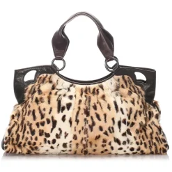 Cartier Vintage - Mink Fur Marcello de Cartier Tote - Brown Beige - Cartier Handbag in Leather - Luxury High Quality - Avvenice