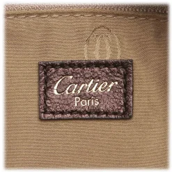 Cartier Vintage - Mink Fur Marcello de Cartier Tote - Brown Beige - Cartier Handbag in Leather - Luxury High Quality - Avvenice