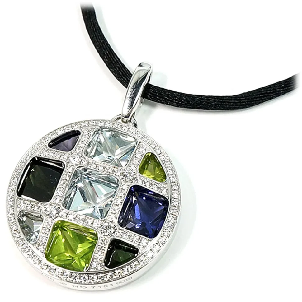 Cartier Vintage - Multistone Pasha de Cartier Pendant Necklace - Cartier Necklace in Gold and Diamonds - Luxury High Quality - Avvenice