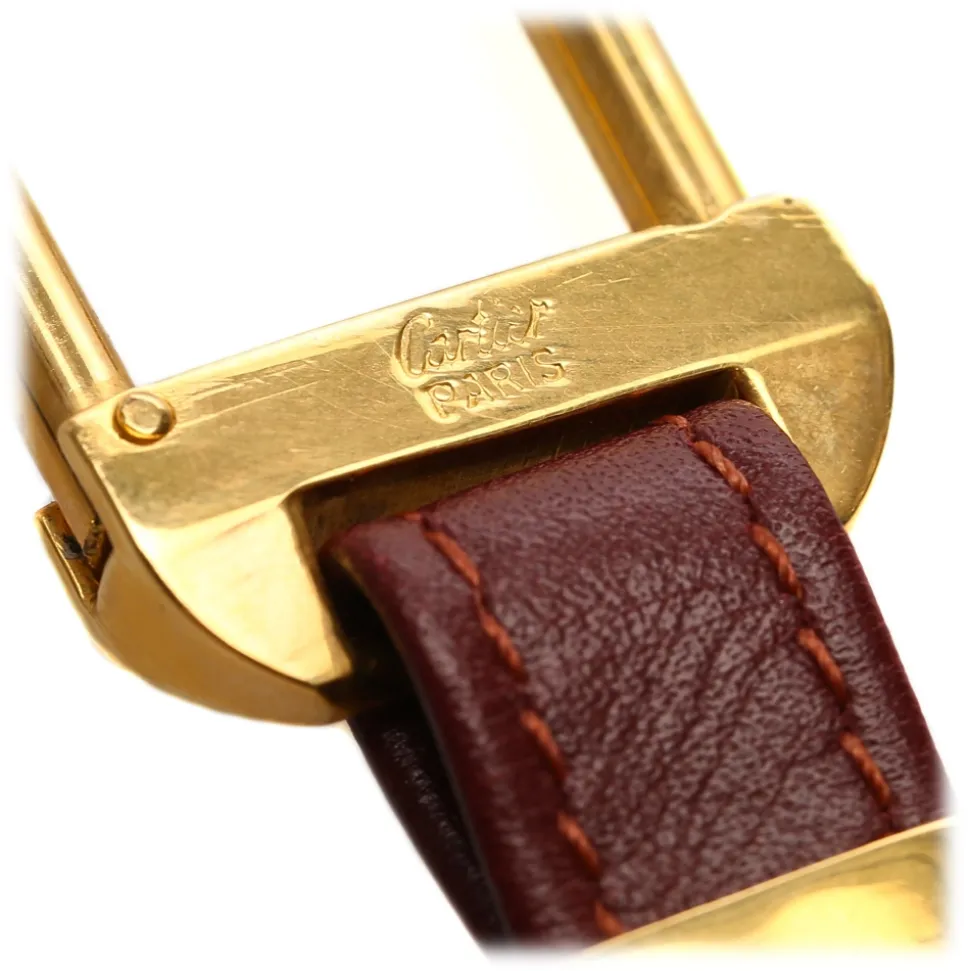 Cartier Vintage - Must de Cartier Key Chain - Burgundy Gold - Cartier Keychain in Leather - Luxury High Quality - Avvenice