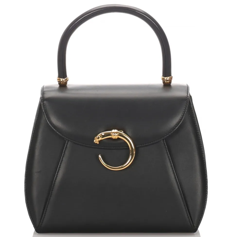 Cartier Vintage - Panthere Leather Handbag - Black - Cartier Handbag in Leather - Luxury High Quality - Avvenice