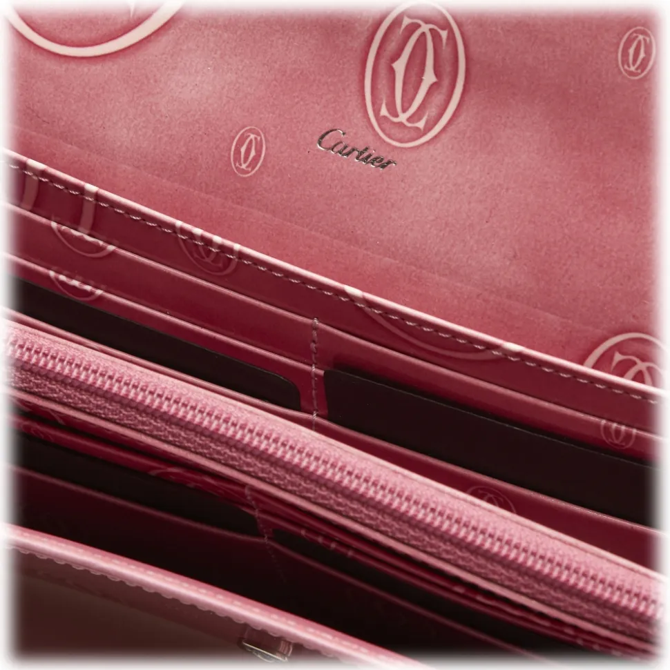 Cartier Vintage - Patent Leather Happy Birthday Long Wallet - Pink - Patent Leather Wallet - Luxury High Quality - Avvenice