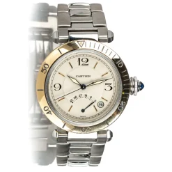 Cartier Vintage - Stainless Steel Pasha Automatic W31012H3 - Cartier Watch in Silver Gold - Luxury High Quality - Avvenice