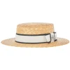Catalina Jacob - Natural Straw Hat - White Black - Handmade in Italy - Luxury Exclusive Collection - Avvenice