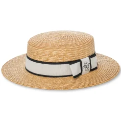 Catalina Jacob - Natural Straw Hat - White Black - Handmade in Italy - Luxury Exclusive Collection - Avvenice