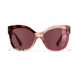 Chanel - Butterfly Sunglasses - Dark Tortoise Pink - Chanel Eyewear - Avvenice