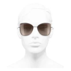 Chanel - Butterfly Sunglasses - Dark Silver Brown - Chanel Eyewear - Avvenice