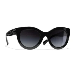 Chanel - Butterfly Sunglasses - Black Gray Gradient - Chanel Eyewear - Avvenice