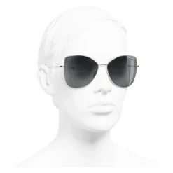 Chanel - Butterfly Sunglasses - Gold Gray - Chanel Eyewear - Avvenice