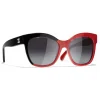 Chanel - Butterfly Sunglasses - Black Coral Gray - Chanel Eyewear - Avvenice