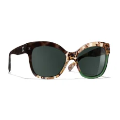 Chanel - Butterfly Sunglasses - Dark Tortoise Green - Chanel Eyewear - Avvenice