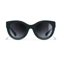 Chanel - Butterfly Sunglasses - Dark Green Gray Gradient - Chanel Eyewear - Avvenice