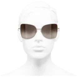 Chanel - Butterfly Sunglasses - Gold Brown - Chanel Eyewear - Avvenice