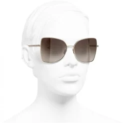 Chanel - Butterfly Sunglasses - Gold Brown - Chanel Eyewear - Avvenice
