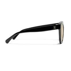 Chanel - Butterfly Sunglasses - Black Gold Mirror - Chanel Eyewear - Avvenice