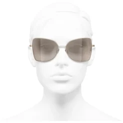 Chanel - Butterfly Sunglasses - Gold Brown - Chanel Eyewear - Avvenice