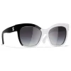 Chanel - Butterfly Sunglasses - Black White Gray - Chanel Eyewear - Avvenice