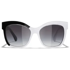 Chanel - Butterfly Sunglasses - Black White Gray - Chanel Eyewear - Avvenice