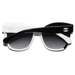 Chanel - Butterfly Sunglasses - Black White Gray - Chanel Eyewear - Avvenice