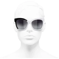 Chanel - Butterfly Sunglasses - Black White Gray - Chanel Eyewear - Avvenice