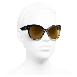Chanel - Butterfly Sunglasses - Black Yellow - Chanel Eyewear - Avvenice