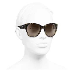 Chanel - Butterfly Sunglasses - Green Tortoise Brown - Chanel Eyewear - Avvenice