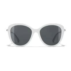 Chanel - Butterfly Sunglasses - White Gray - Chanel Eyewear - Avvenice